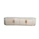 White PU Cover 20mm Marble Top TV Stand Gold Decoration With MDF Drawer