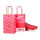 Custom Pink Red Valentine'S Day Kraft Shopping Paper Bag Gift With Handle