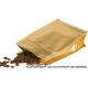 Golden High Barrier Aluminumed Foil Flat Bottom Standing Coffee Beans Storage Bags, Reusable Sealable Side Zipper