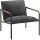 Home Use Modern Accent Chairs Cafe Metal Lounge Chair Charcoal Gray Finish