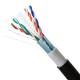 Outdoor PE+PVC Jacket FTP CAT6 Cable Black Ethernet Cable Bare Solid Copper 1000FT