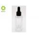 1 OZ Square Transparent Glass Essential Oil / Serum Bottle With Dropper