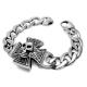 Gothic Skull Cross Stainless Steel Id Bracelet for Men Vintage Old Metal Finishing (JCE456)