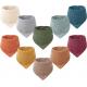 Plain Color Snap Bandana Bibs Muslin Teething Bibs Soft Skin Friendly Customizable For Baby