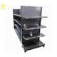 Dark Gray 4 Layers Commercial Gondola Shelving 1800mm High Middle Back Panel