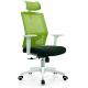 Contemporary Green High Back Swivel Office Chair With Rollers Metal Foot