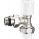4302 Multi-turn Brass Angle TRV Valve Radiator Supply Valve DN15 Nickel Plated with PP-R Adapter x Flexible Male Nipple