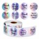 Custom Printed Logo Round Packaging Labels Roll Holographic Thank You Sticker Waterproof