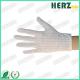 White Striped ESD Hand Gloves 100% Polyester With Conductive Carbon Line Every 10mm