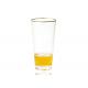 Optic Texture Hand Blown Gold Rim Highball Glasses , Electroplating 17 Oz Drinking Glasses