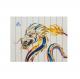 Colorful Chinese Dragon Painting , Hotel Wall Hangings Ribbon Artwork