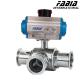 3/4" 3/8" High Pressure Pneumatic Ball Valve Three Way L Type