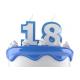 ！Handmade Number Candle！Birthday Number Candle with Blue Edge and White  Number