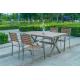Outdoor Poly Wooden Dining Table And Chairs Plastic Wood Patio Table And Chair Set 5 Pieces Set