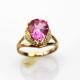 Rose Gold Plated 925 Silver Ring with 8mmx10mm Pink Cubic Zircon (R285)
