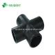 HDPE Pipe Fitting PE 4 Way Cross Tee with 90deg Lateral Standard Like DIN