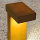40cm Modern Square Led Bollards Light Corten Steel Rusty Path Lighting