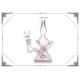 Pink Glass Recycler Bong 9 inch Glass Smoking Pipes 14.4mm Joint Hookah