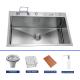 18 Gauge Handmade Kitchen Sink With Rear Drain Placement