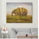 100% Handmade Family Elephant Love Oil Paintings on Canvas Cute Animal Wall Art Mural for Home Decoration