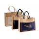 Personalized Jute Tote Bags Environmentally Friendly With Cotton Pocket