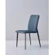 Haze Blue Antique Wooden Throne Chair Fire Retardant Faux Leather Wood Frame Chair