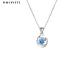 Luxury Geometric Sterling Silver Necklace Blue Topaz Stone Pendant Necklaces Jewelry​