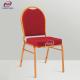 Round Back Red Fabric Hotel Banquet Chair Fire Protection Fabric Stacking Chair