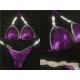 Purple Color NPC Bikini Competition Suits Customized Size Fit Hips 34 - 37