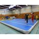 Blue Top Inflatable Air Track Mat For Fitness Center Training Customized Pressure