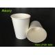 600ml White And Blank biodegradable paper cups Without Printing , Environmental Friendly