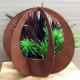 Large Outdoor Decorative Rusty Metal Corten Steel Garen Blade Ball Flower Pot