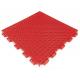 PZ Grain Interlocking PVC Flooring Double Layer Solid Surface Lightweight Red Color