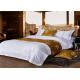 King Size Hotel Bed Linen Satin White 400T And Gold Yellow Inlay With 100% Cotton