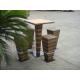 Brown PE Rattan Bar Set , Home Balcony / Garden Table And Chairs