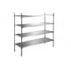 4 Tier Commercial Kitchen Stainless Steel Shelving Units SS304# / 201# / 430#