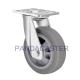 Gray Caster Rubber Wheels Heavy Duty Swivel Casters Zinc Plated Finish