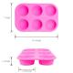 2 Pack Silicone round Muffin Pan, 6 Cup Baking Tin Non-Stick Bakeware mold for Cupcakes Puddings