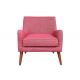 Scarlet Colour Fabric Arm Chair Timber Legs Modern Occasional Chairs