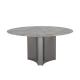 Silver Marble Top Round Dining Table Stainless Steel Legs For Restaurant