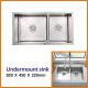 60 40 Undermount Stainless Steel Kitchen Sink  16 Gauge Cabinet Double Bowl Bar Sink 82x45