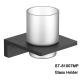 Stainless steel Wall mounted bathroom Black holder cup & tumble holder mat glass