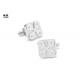 Square Metal Personalized Wedding Cufflinks For Groomsmen Silver Color