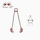 Two Chains Hooks Sheet Metal Clamps , Steel Beam Lifting Clamps For Oil Drum