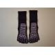 Black Purple Pilates Socks Barre Women'S Workout Socks Five Toe