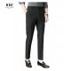 Slim Fit Office Trousers in Black Perfect for Formal Business Attire Zipper Fly Closure