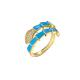 Enamel Gold Plated Snake Ring Open Women Zircon Adjustable Engagement Ring