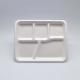 5 Compartment Biodegradable Bagasse Tableware Plates White Color Waterproof