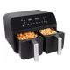 Large 9L Dual Air Fryer With 10 In 1 Touch Presets Two Zone Technology
