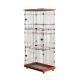 Sturdy 3-Layer 4-Level Wooden Cat Cage on Wheels for 2-3 Adult Cats in Bedroom Space